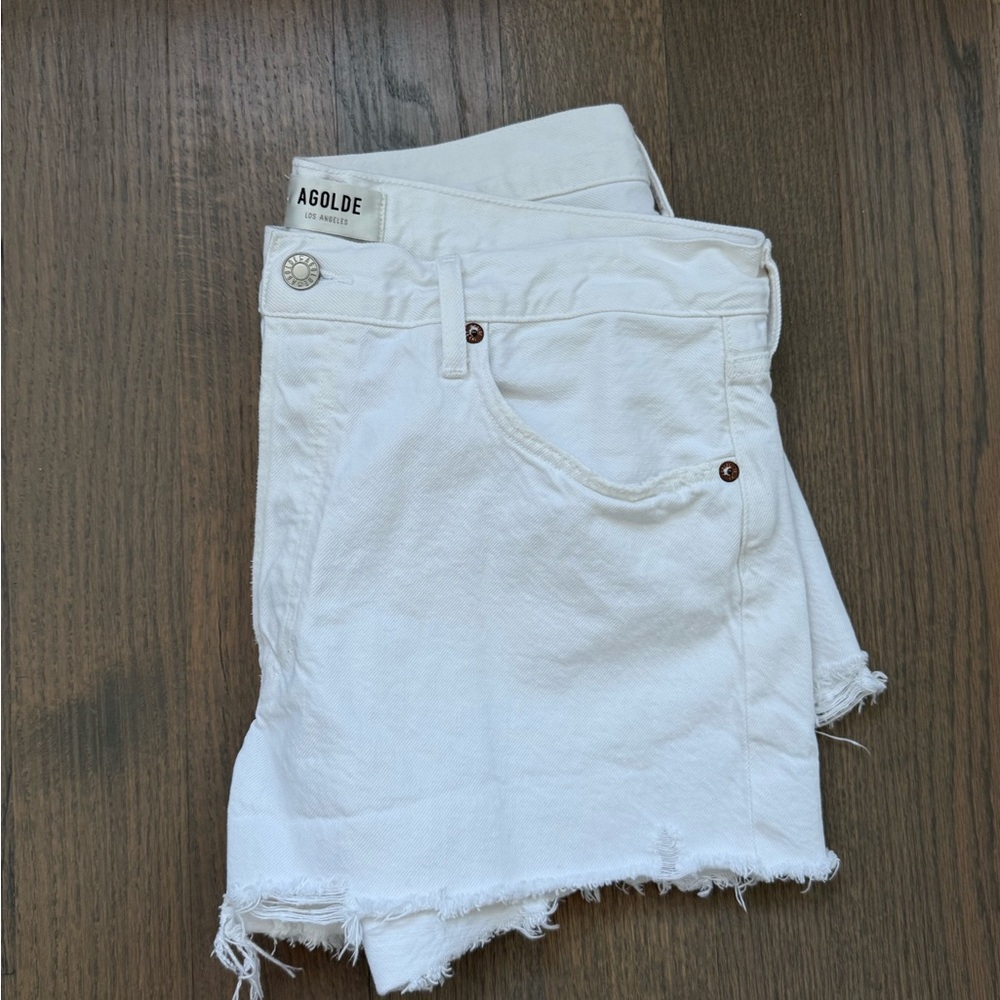 NWOT AGOLDE White Denim Shorts
